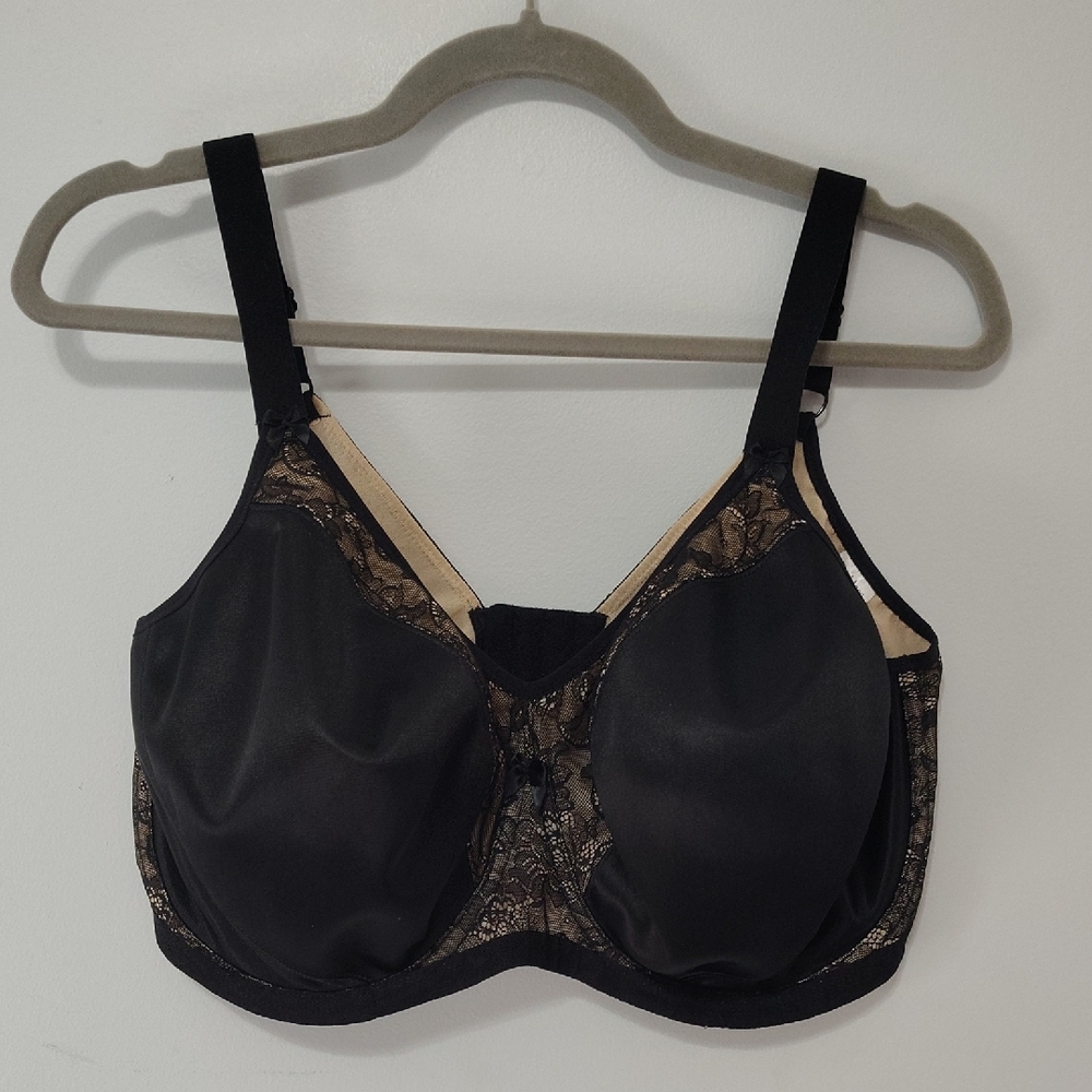 Goddess Yvette Bra Size 40I Underwire Back Smoothing Black Lace